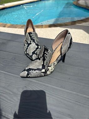 Gianni Bini Snake Print D’Orsay Pointed Toe 4” Stiletto Heels Size 7.5
